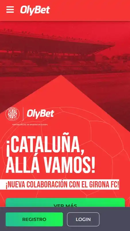 Colaboración de OlyBet con el Girona FC en Cataluña destacada en móvil