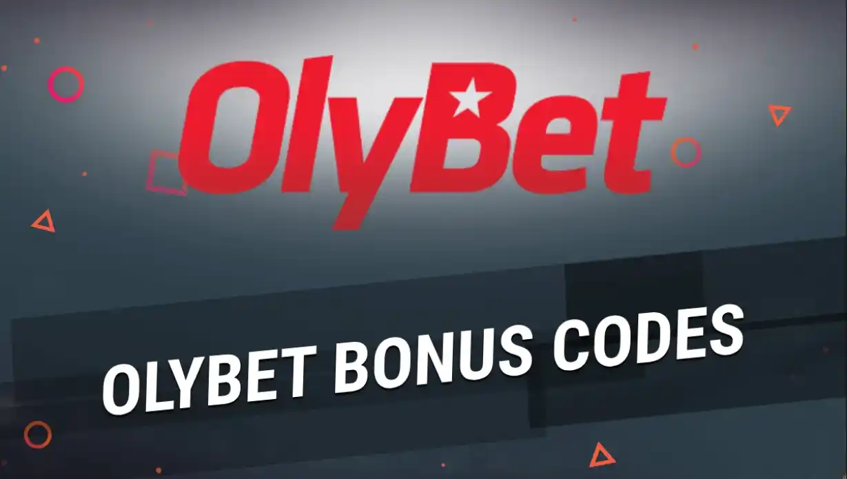 Logo de OlyBet con texto códigos de bono sobre fondo oscuro